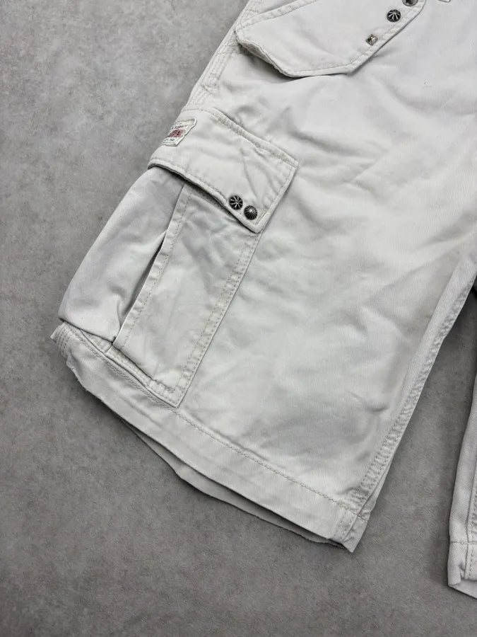 2010s Ralph Lauren White Studded Eagle Cargo Shorts WvFUnOp 7