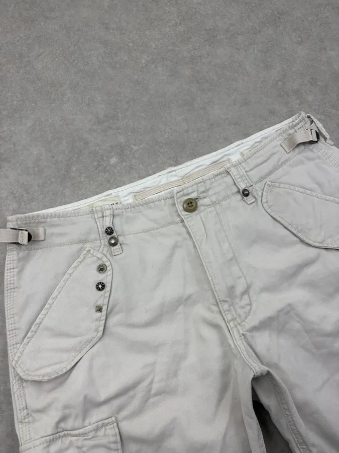 2010s Ralph Lauren White Studded Eagle Cargo Shorts WvFUnOp 6