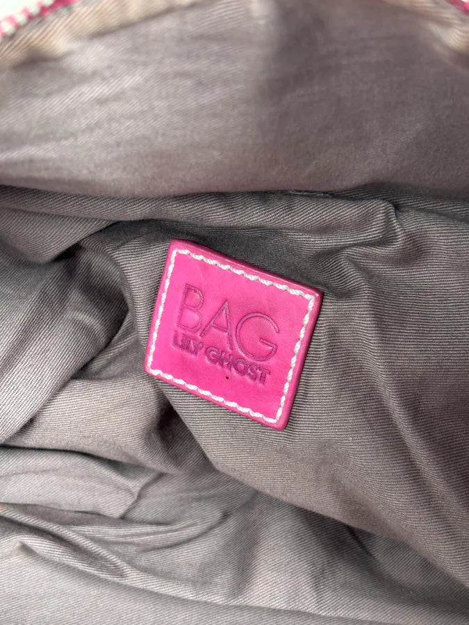 AW2010 Dolce & Gabbana Fuchsia Pink Canvas Trompe Loeil Zip Bag RAxSJDb 17