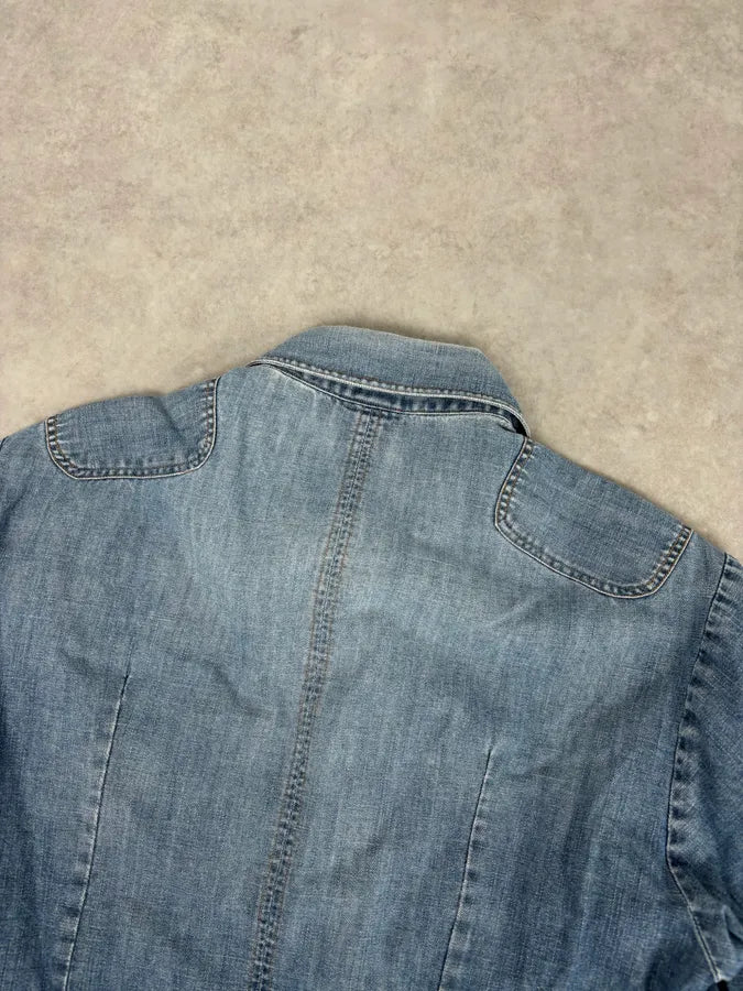 SS2004 Dolce & Gabbana Blue Bondage Cargo Denim Shirt  KZBQRZr 5