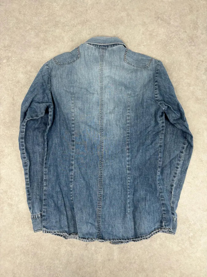 SS2004 Dolce & Gabbana Blue Bondage Cargo Denim Shirt  KZBQRZr 4