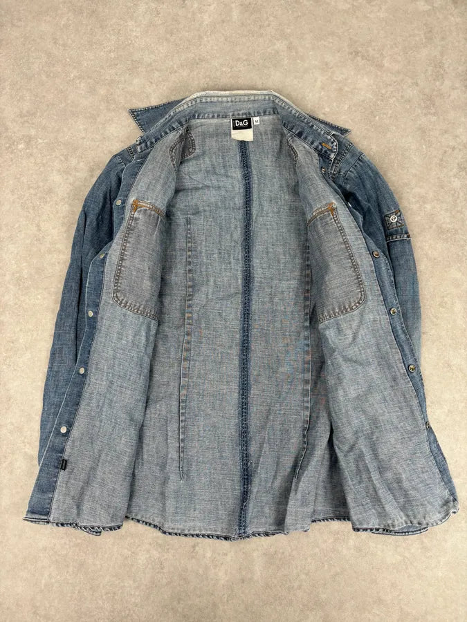 SS2004 Dolce & Gabbana Blue Bondage Cargo Denim Shirt  KZBQRZr 6