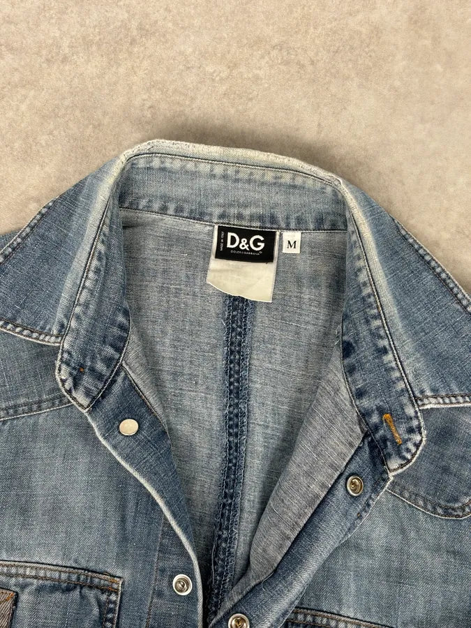 SS2004 Dolce & Gabbana Blue Bondage Cargo Denim Shirt  KZBQRZr 7