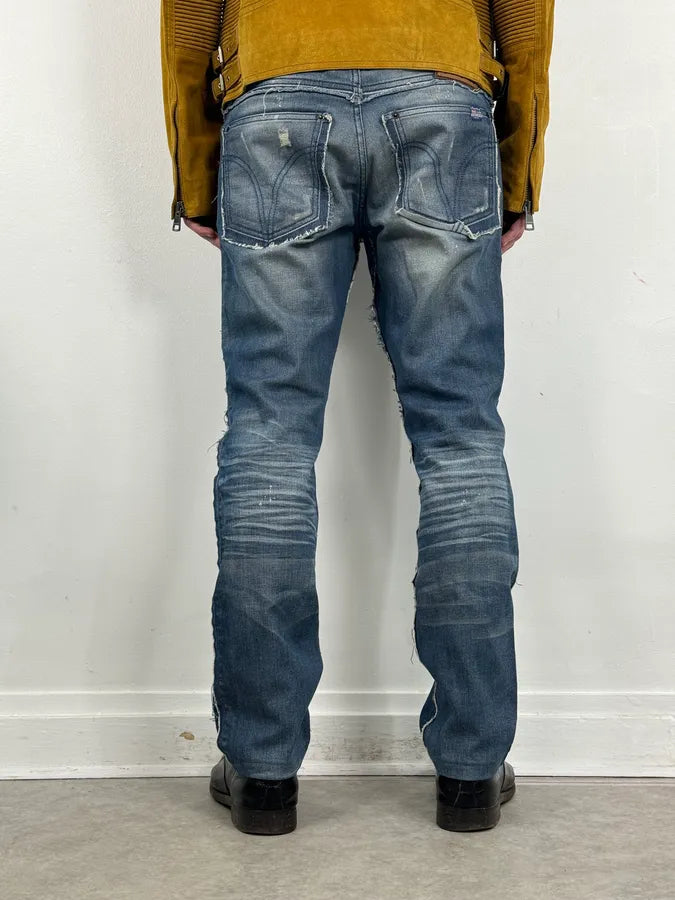 AW2006 Dolce & Gabbana Navy Distressed Jeans JAVilcI 2