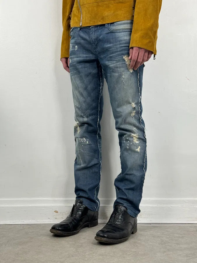 AW2006 Dolce & Gabbana Navy Distressed Jeans JAVilcI 1