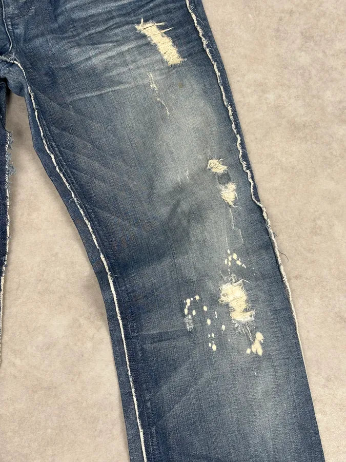 AW2006 Dolce & Gabbana Navy Distressed Jeans JAVilcI 8