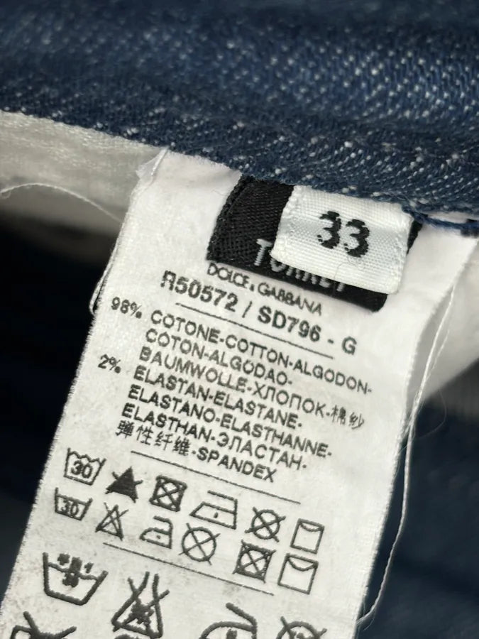 AW2006 Dolce & Gabbana Navy Distressed Jeans JAVilcI 11