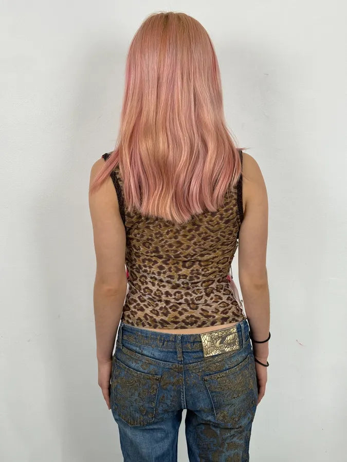 SS2001 Dolce & Gabbana Red & Leopard Punk Face Tank Top cVHxspZ 3