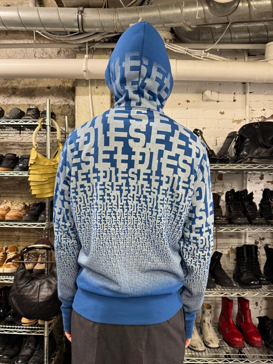 2000s Diesel 3D Logo Minimal Movement Blue White Sweater (L) jVqnORh 2