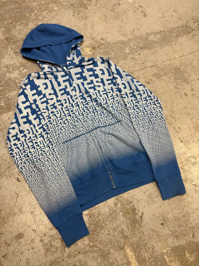 2000s Diesel 3D Logo Minimal Movement Blue White Sweater (L) jVqnORh 3