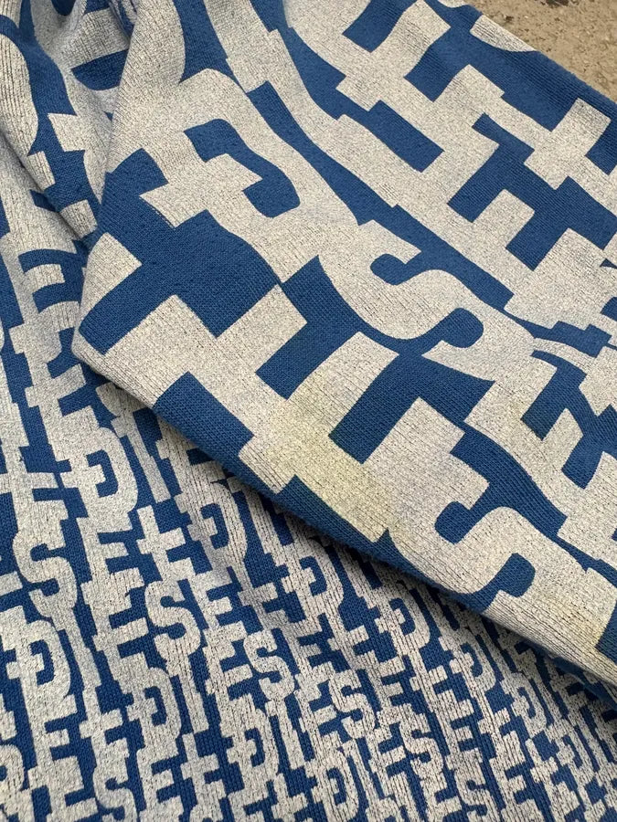 2000s Diesel 3D Logo Minimal Movement Blue White Sweater (L) jVqnORh 5