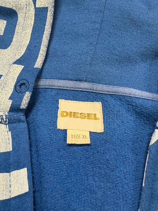 2000s Diesel 3D Logo Minimal Movement Blue White Sweater (L) jVqnORh 7