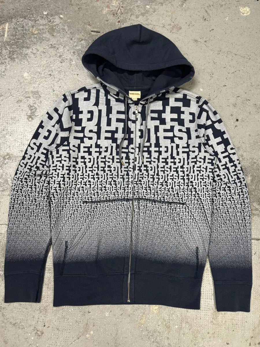 2000s Diesel 3D Logo Minimal Movement Navy White Sweater (M) 0