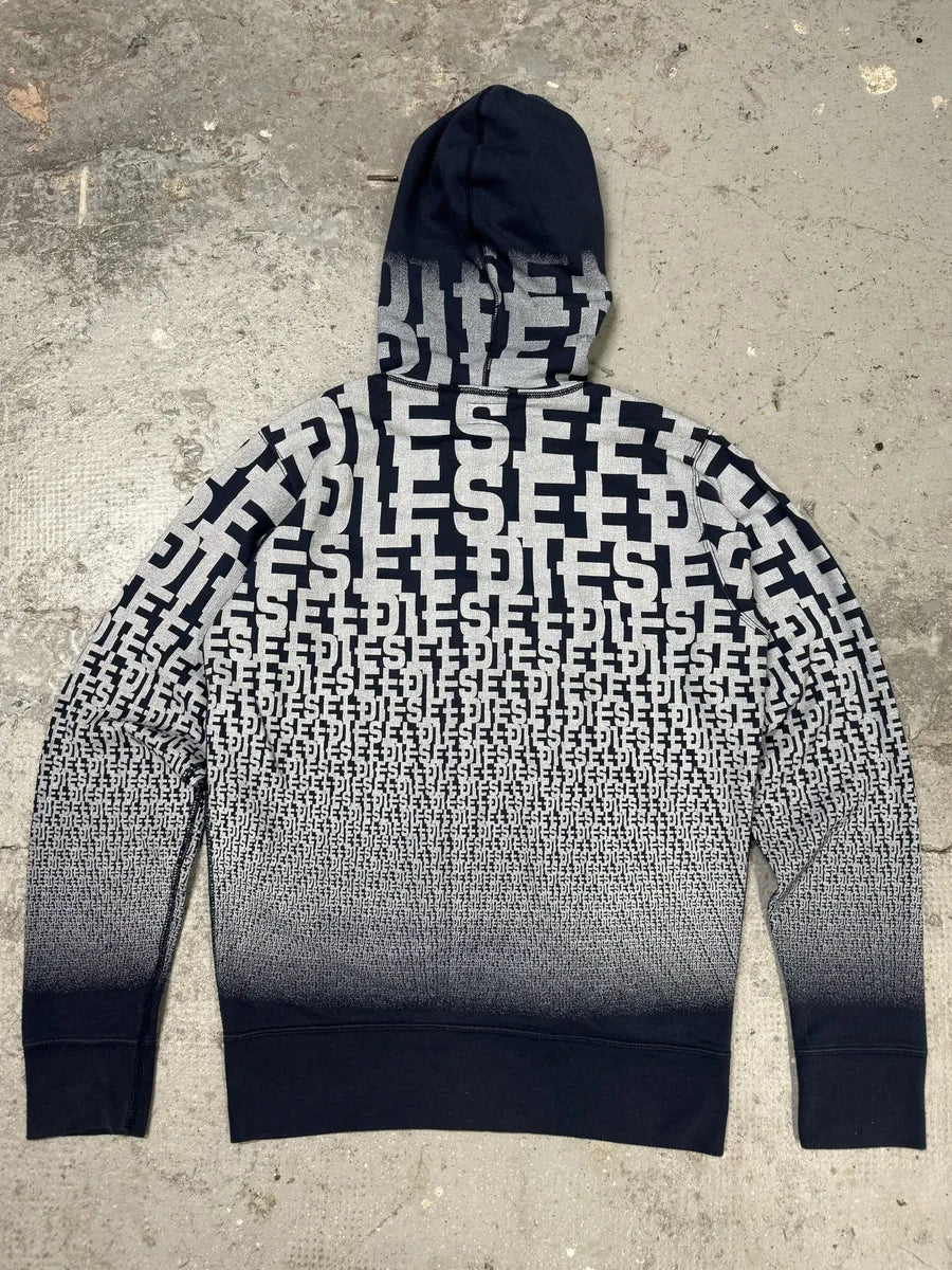 2000s Diesel 3D Logo Minimal Movement Navy White Sweater (M) 1