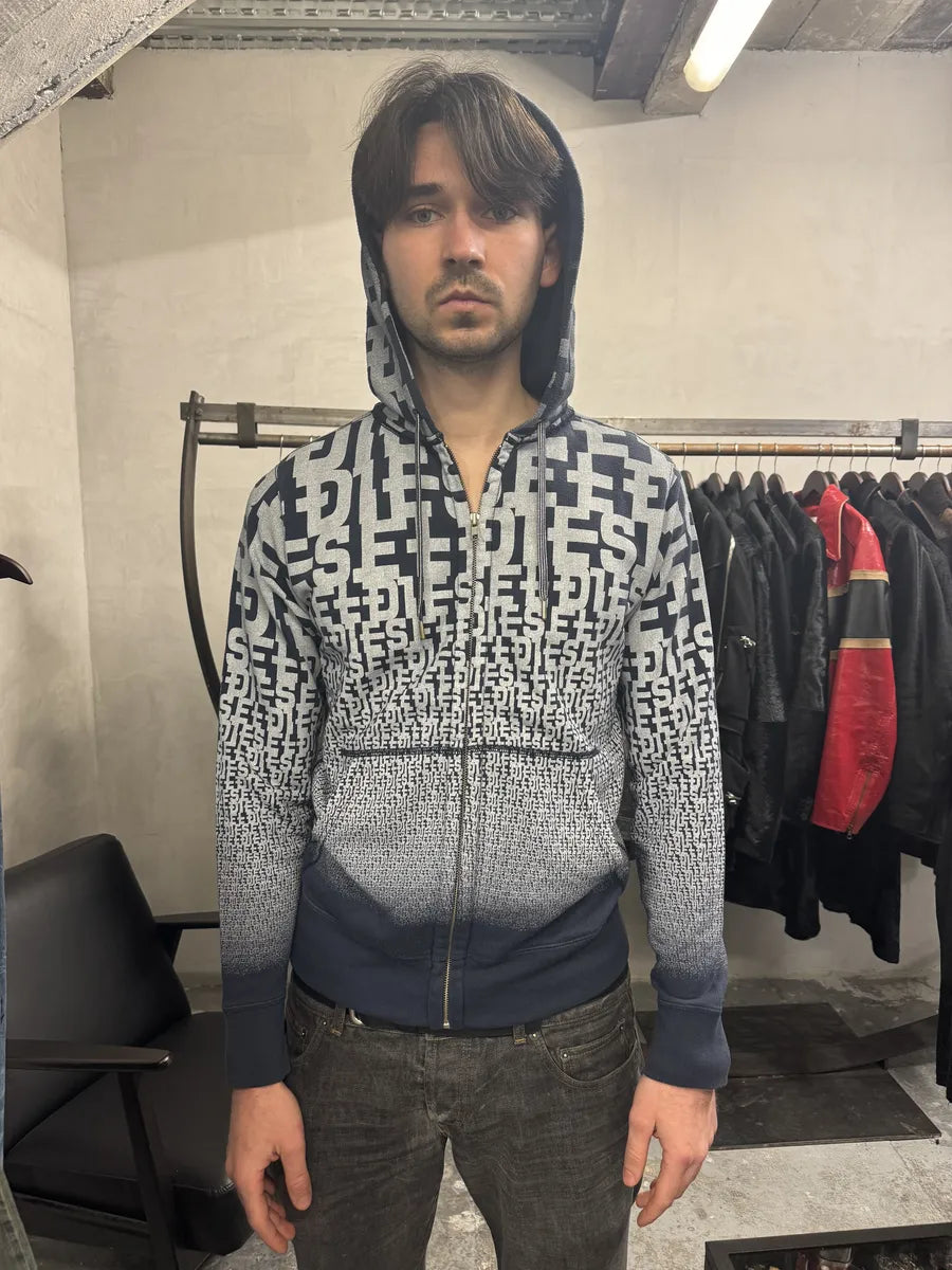 2000s Diesel 3D Logo Minimal Movement Navy White Sweater (M) 2