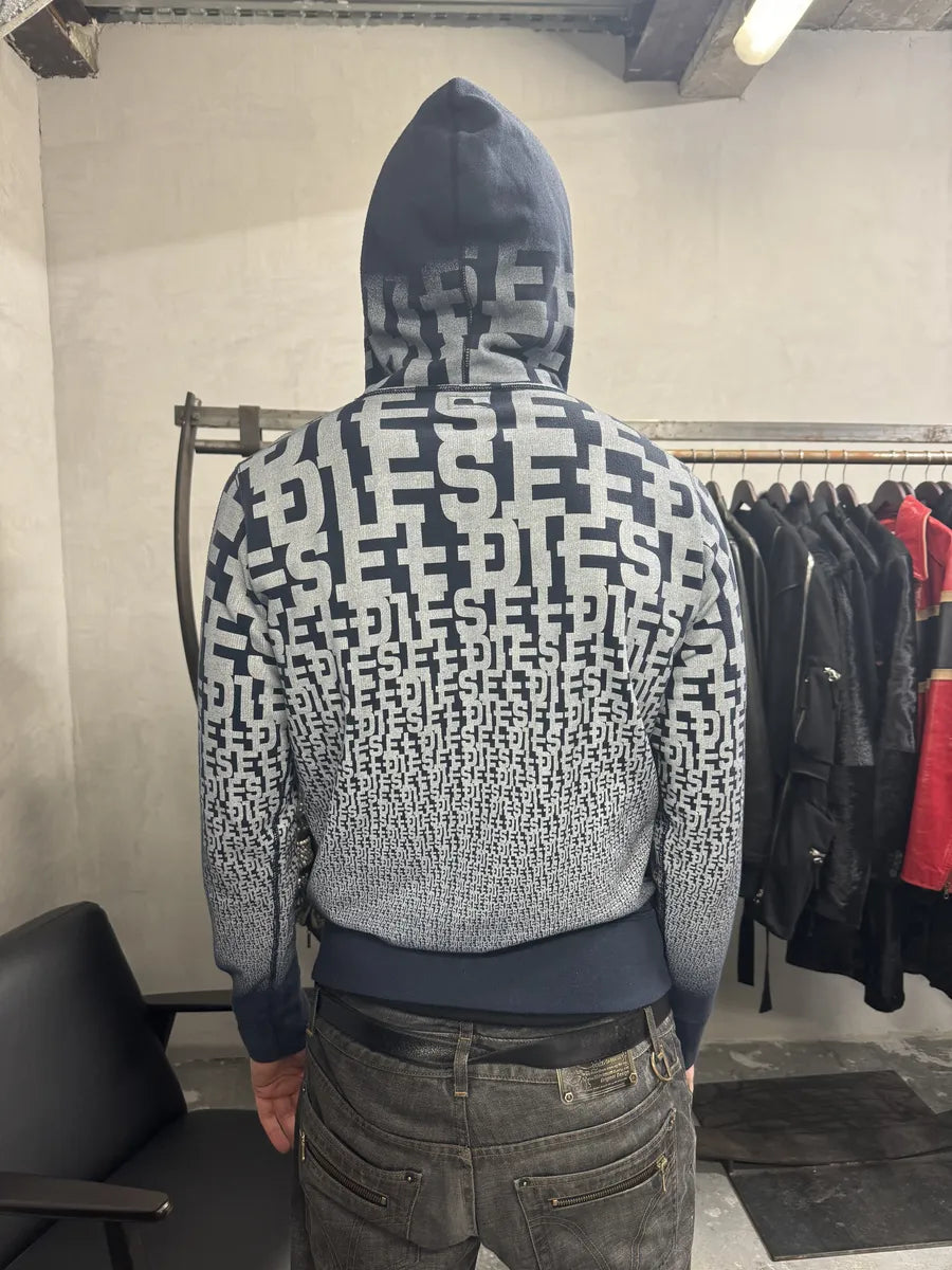 2000s Diesel 3D Logo Minimal Movement Navy White Sweater (M) 3