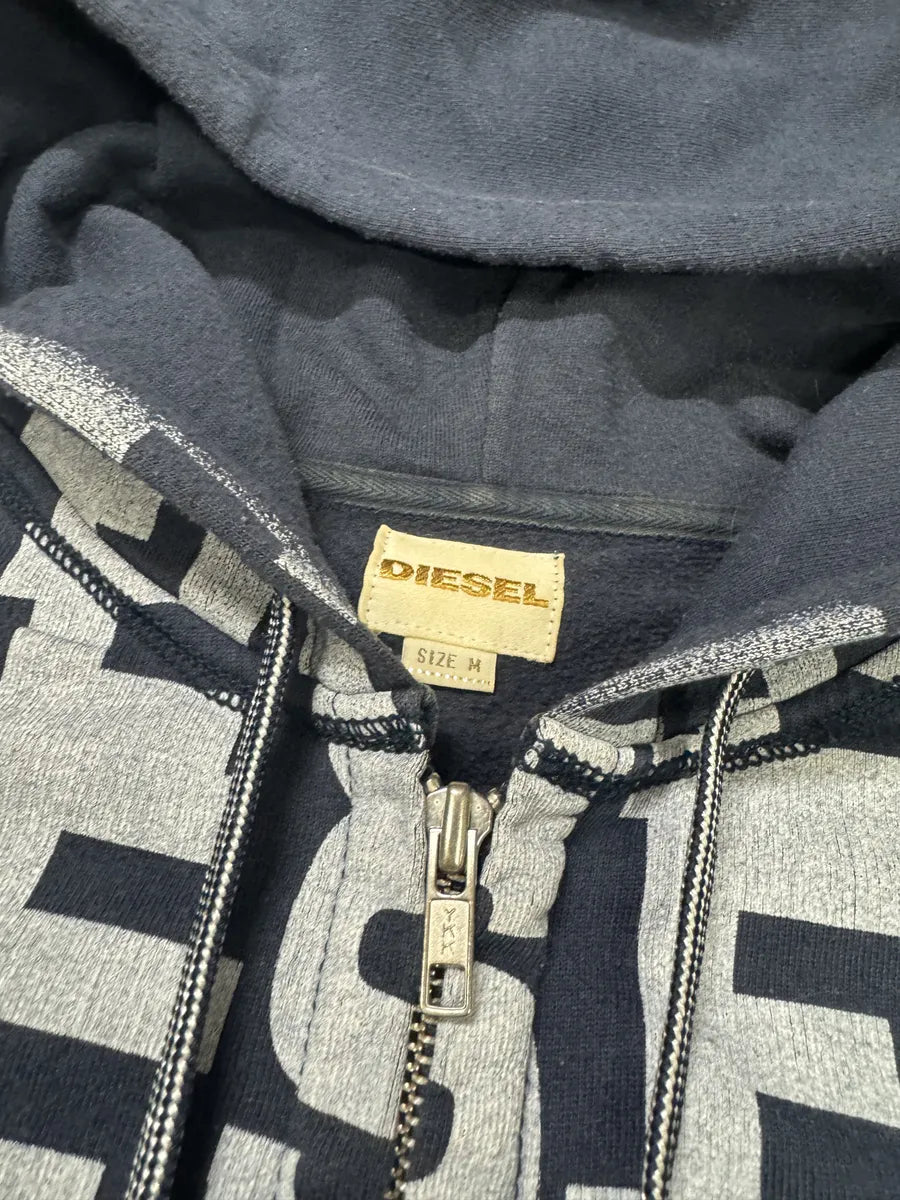 2000s Diesel 3D Logo Minimal Movement Navy White Sweater (M) 4