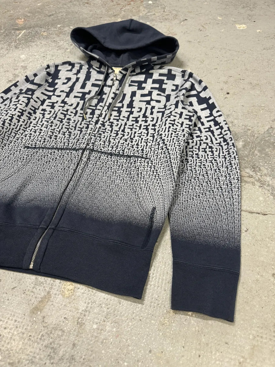 2000s Diesel 3D Logo Minimal Movement Navy White Sweater (M) 5