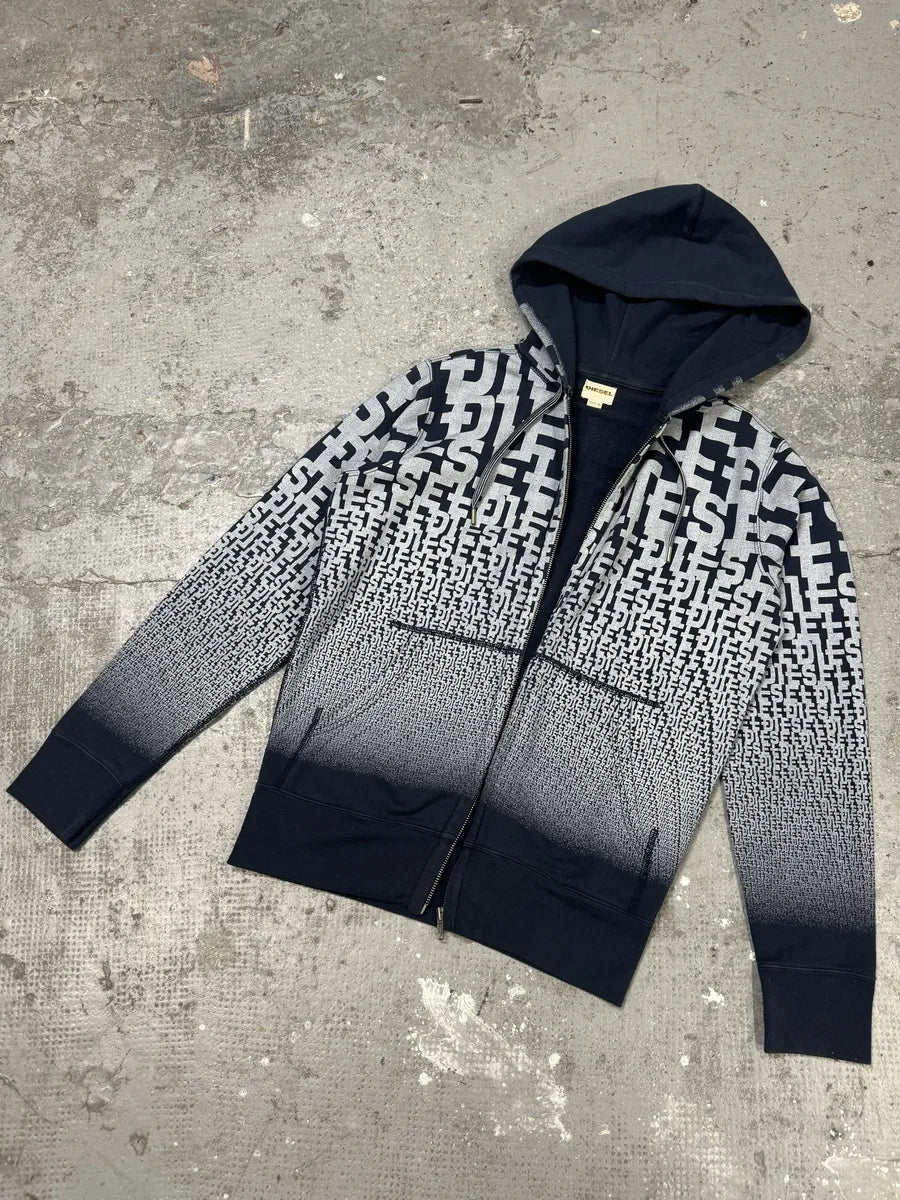 2000s Diesel 3D Logo Minimal Movement Navy White Sweater (M) 8