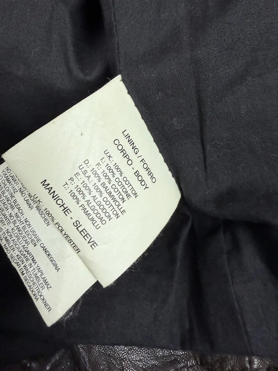 2000s Diesel Avant-Garde Brown Eroded Leather Shirt Jacket wCLbpgd 8