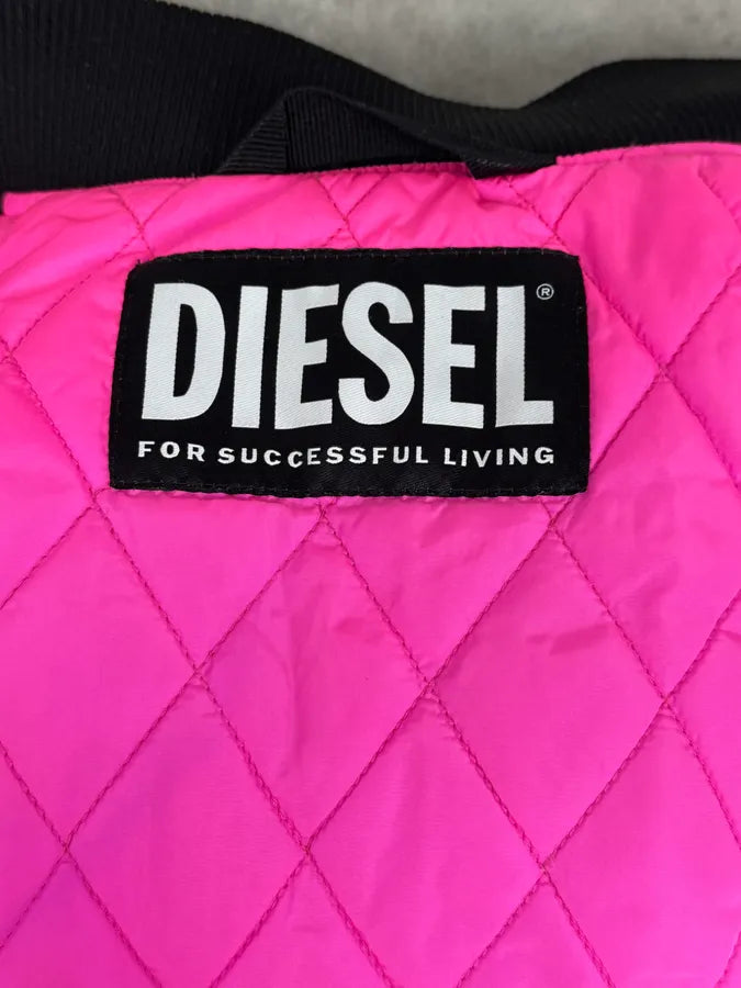 2000s Diesel Back Laced Black Bomber Jacket EubcIhg 8