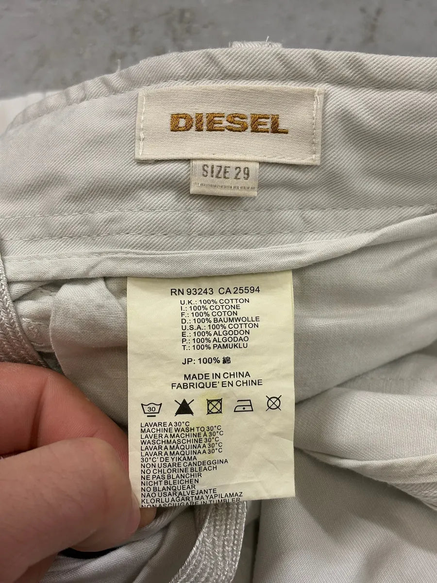 2000s Diesel Beige Multi Pockets Cargo Shorts lUmUdUC 8