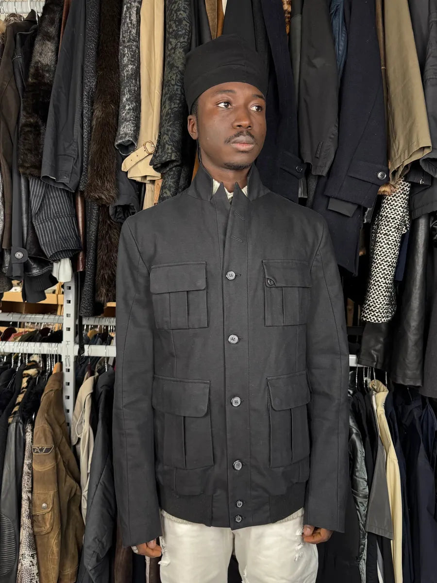 2000s Diesel Black Buttoned Wool Blazer Jacket KPPDZZP 1