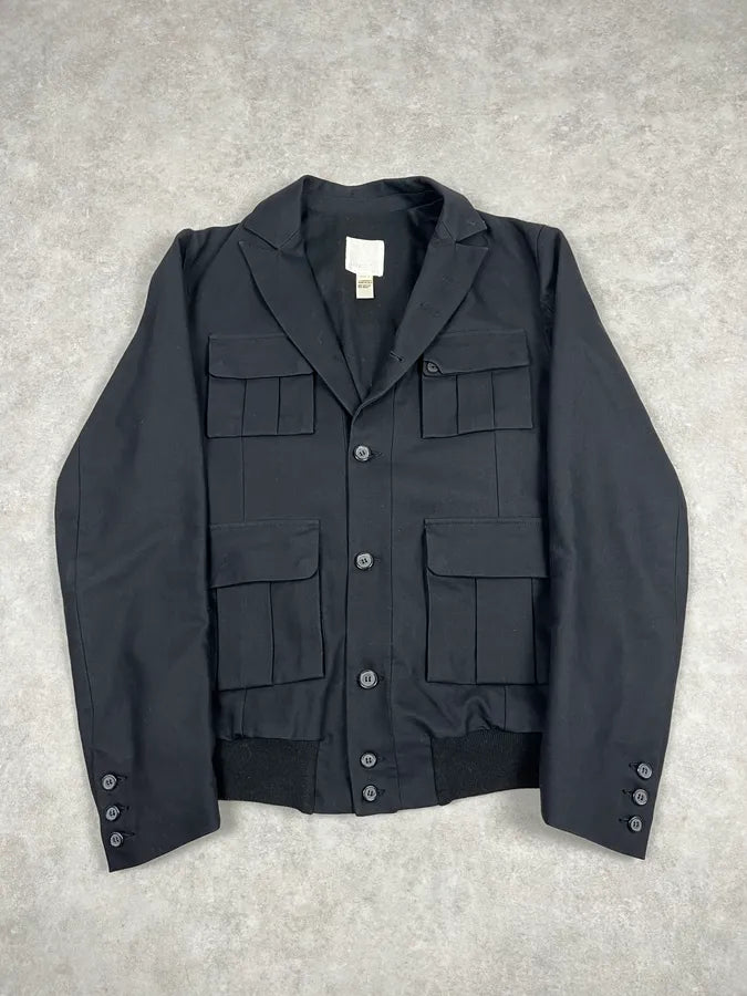 2000s Diesel Black Buttoned Wool Blazer Jacket KPPDZZP 0