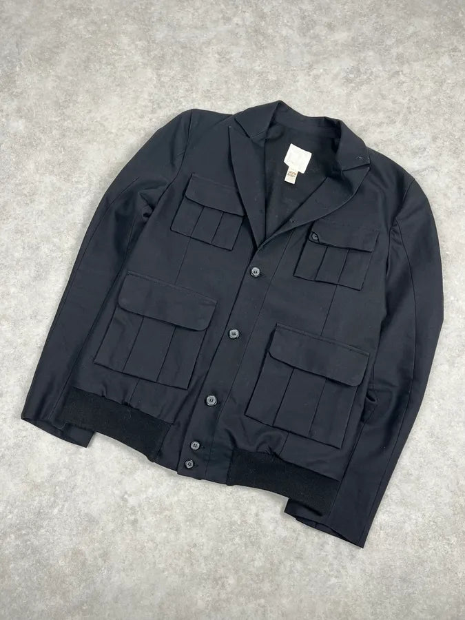 2000s Diesel Black Buttoned Wool Blazer Jacket KPPDZZP 3