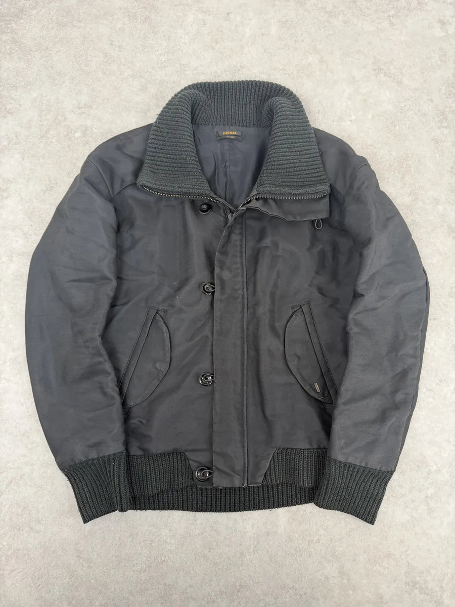 2000s Diesel Black Buttoned Caban Jacket HPegthh 0