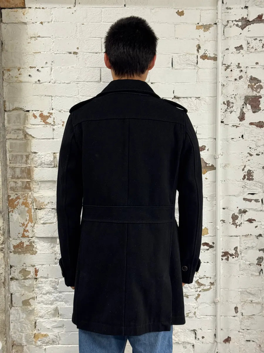 2000s Diesel Black Buttuoned Wool Duffle Coat YTCuLDs 2