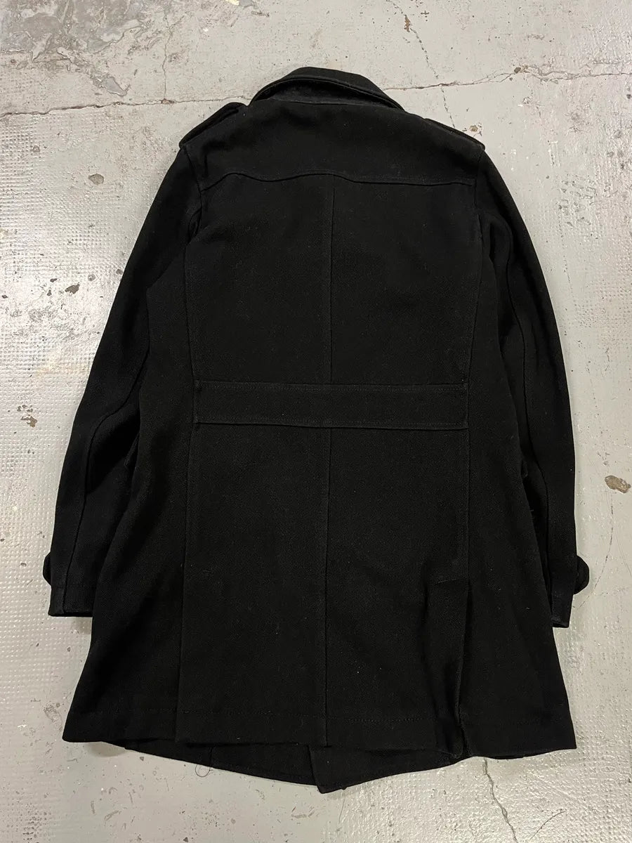 2000s Diesel Black Buttuoned Wool Duffle Coat YTCuLDs 6