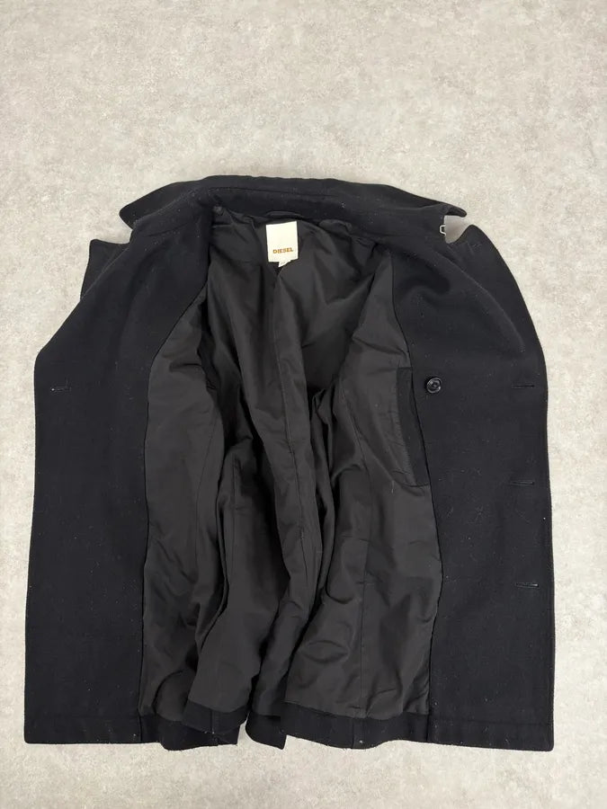 2000s Diesel Black Caban Buttoned Jacket bhBbuAv 8