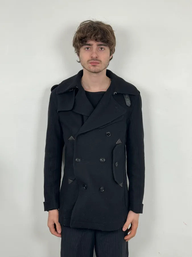 2000s Diesel Black Caban Buttoned Jacket bhBbuAv 1