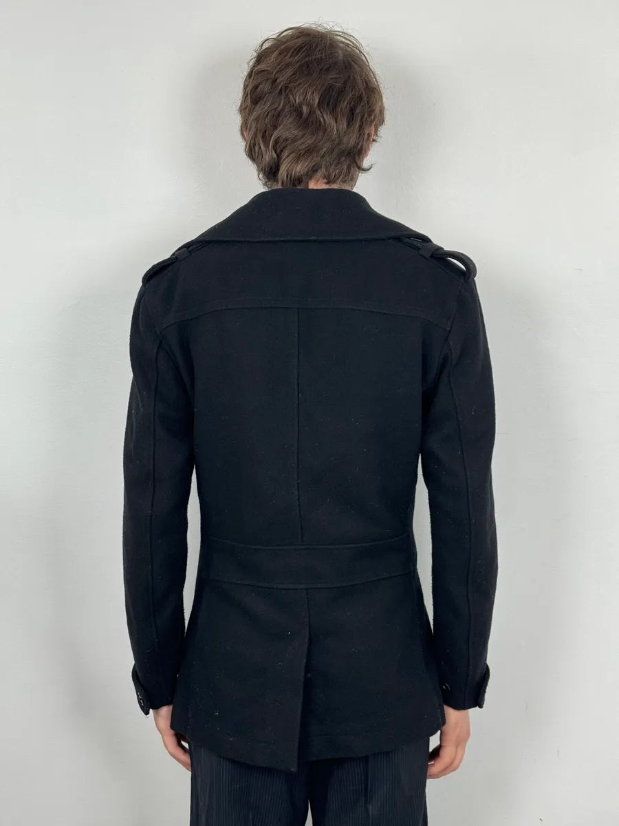 2000s Diesel Black Caban Buttoned Jacket bhBbuAv 2