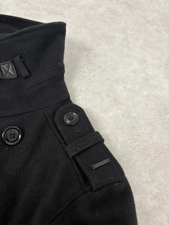 2000s Diesel Black Caban Buttoned Jacket bhBbuAv 4