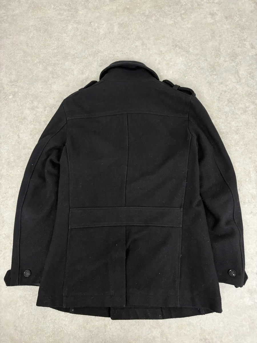 2000s Diesel Black Caban Buttoned Jacket bhBbuAv 5