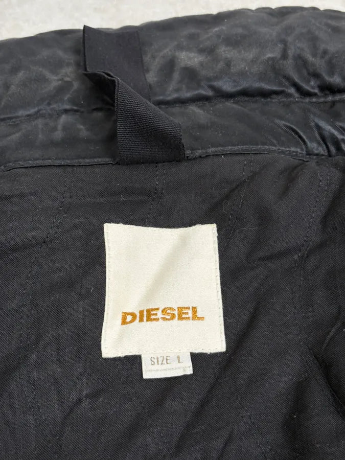 2000s Diesel Black Premium Satin Cargo Jacket vGeVkjX 9