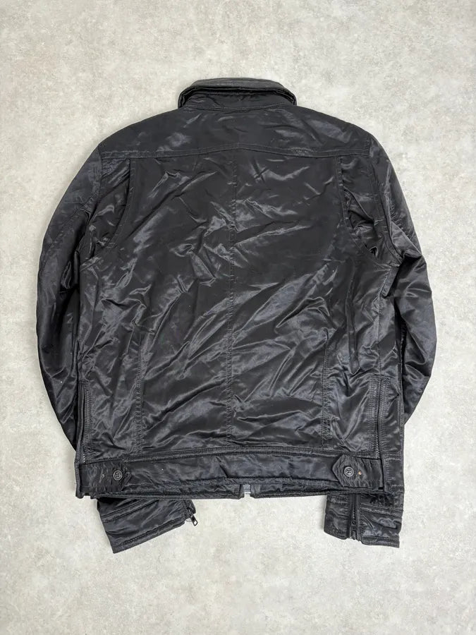 2000s Diesel Black Premium Satin Cargo Jacket vGeVkjX 4