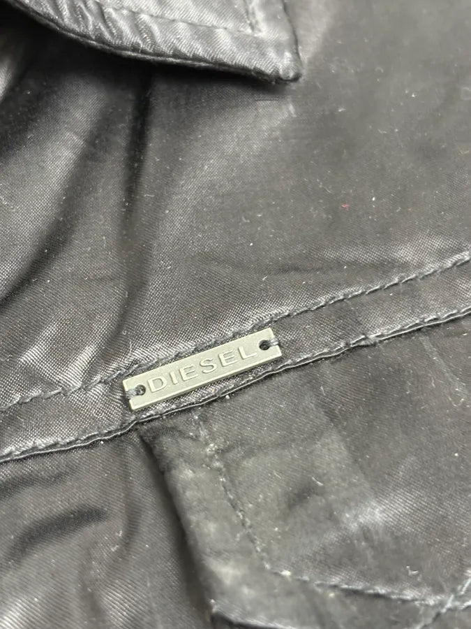 2000s Diesel Black Premium Satin Cargo Jacket vGeVkjX 6
