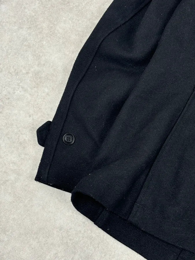 2000s Diesel Black Classy Wool Caban Jacket NTPWygL 7