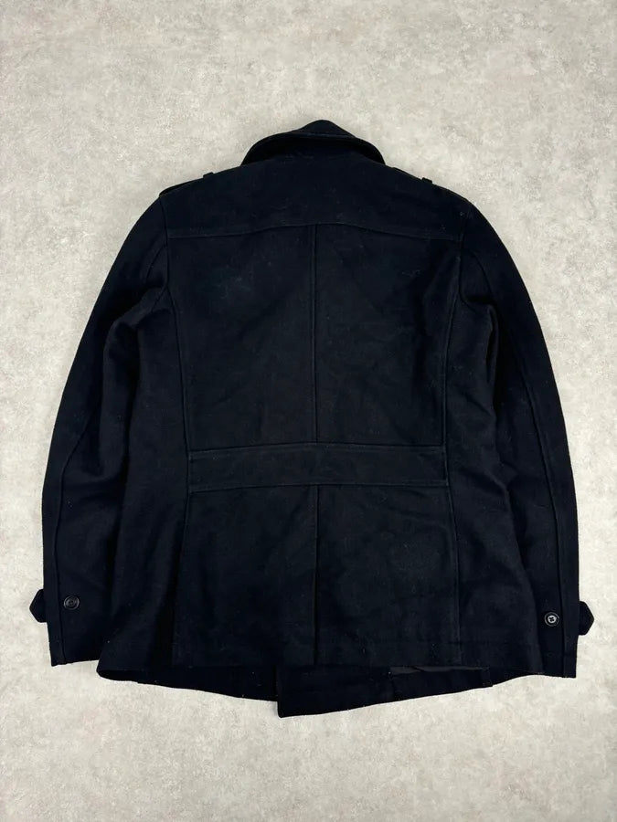 2000s Diesel Black Classy Wool Caban Jacket NTPWygL 4