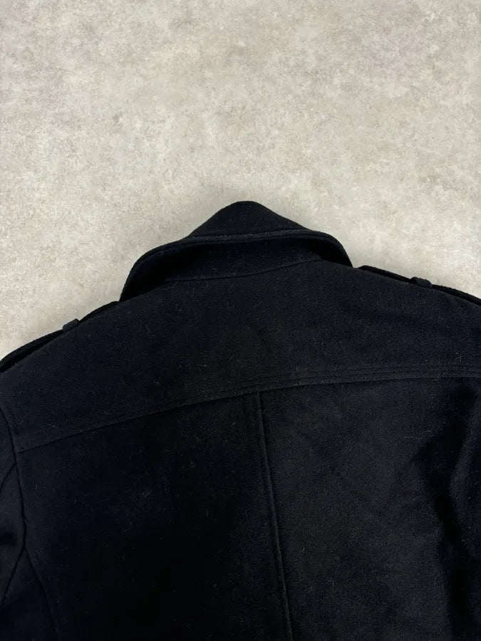 2000s Diesel Black Classy Wool Caban Jacket NTPWygL 5
