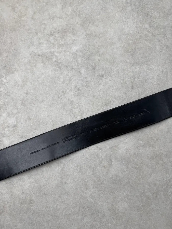 2000s Diesel Black Crocodile Skin Effect Leather Belt ALJyQqm 4