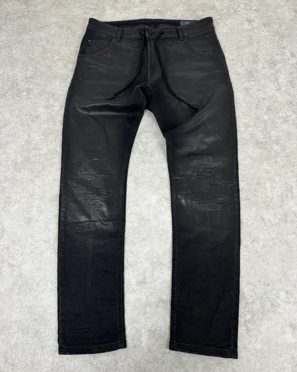 2000s Diesel Black Faded Wax Jeans xOexCaE 0