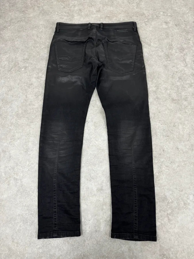 2000s Diesel Black Faded Wax Jeans xOexCaE 4