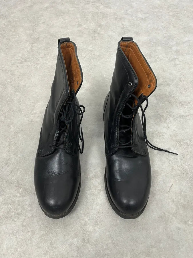 2000s Diesel Black High Leather Boots bNYewXc 3