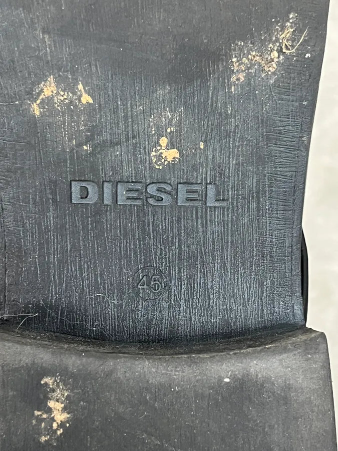 2000s Diesel Black High Leather Boots bNYewXc 9
