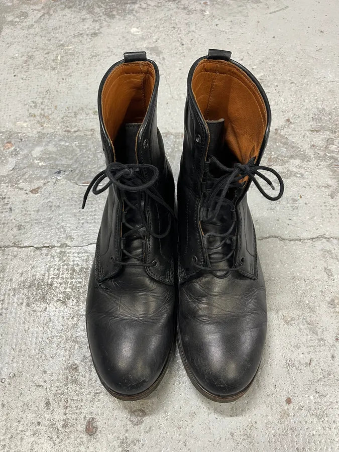 2000s Diesel Black High Leather Boots hXTumog 3