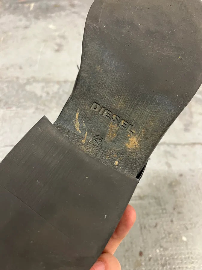 2000s Diesel Black High Leather Boots hXTumog 6